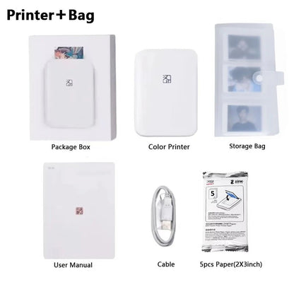 Portable Color Photo Printer Bluetooth Mini Mobile Pocket Printer 2x3 In... — View 9