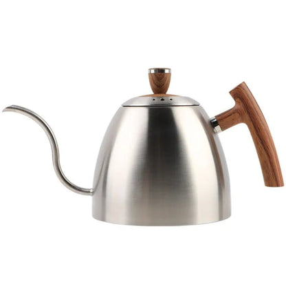 Gooseneck Pour Over Kettle 50oz 304 Stainless Steel Walnut Handle Minima... — View 2