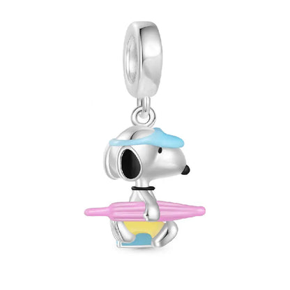 Miniso x Peanuts™ 925 Sterling Silver Snoopy Charm | Popcorn & Watermelon Edition