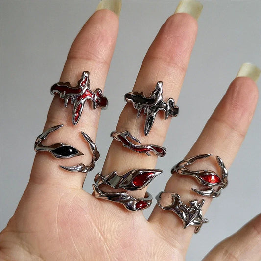 DarkAesthetic™ Gothic Cross Ring | Punk Irregular Y2K Grunge Jewelry