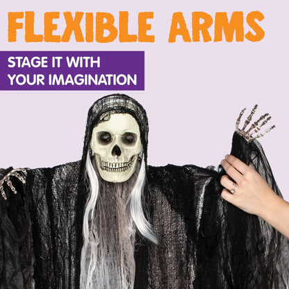 3 Pack Hanging Ghost Skeleton Grim Reaper Halloween Decorations, Scary O... — View 3