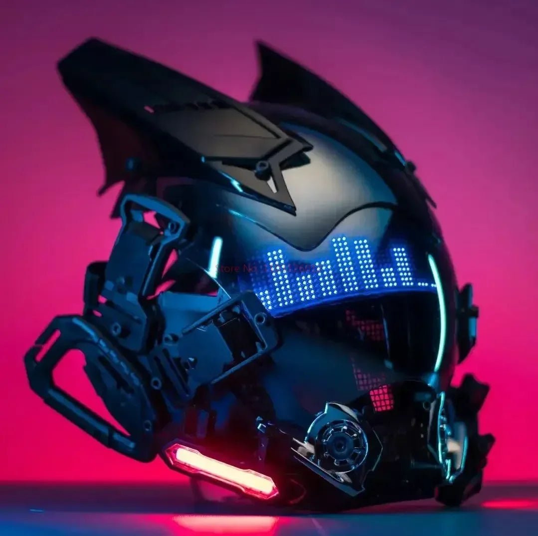 Cyberpunk Helmet Shinobi Mask: Robot Samurai Armor with LED Light — View 8