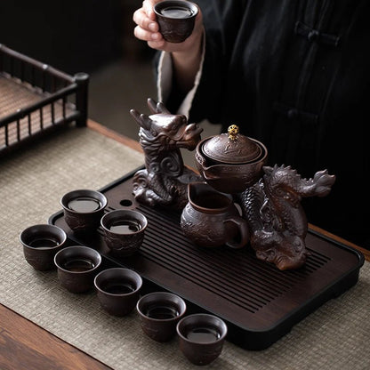 Creative Magnetic Rotating Water-Conducting, Semi-Automatic Dragon Tea Set — View 6