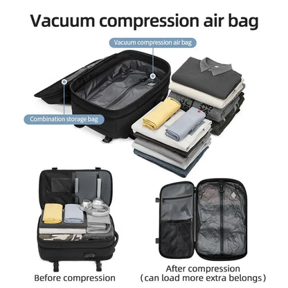 AeroVac™ 17-Inch Hybrid Compression Backpack | The Ultimate Space-Saver for 2026