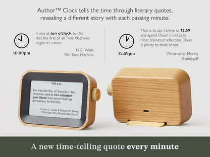 Literary Quote Clock | Tells Time with Famous Book Quotes | The Ultimate Gift for Bibliophiles