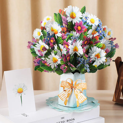 Premium 3D Pop-Up Flower Bouquet Card | Forever Floral Greeting Set