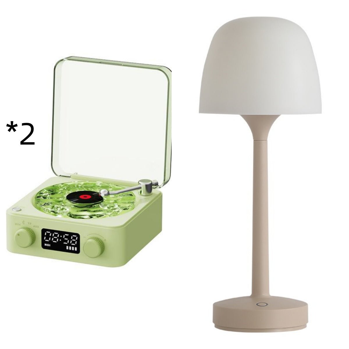 Retro Turntable Bluetooth 5.0 Speaker with RGB Ambient Light and Nature Sounds - GiftWave.co