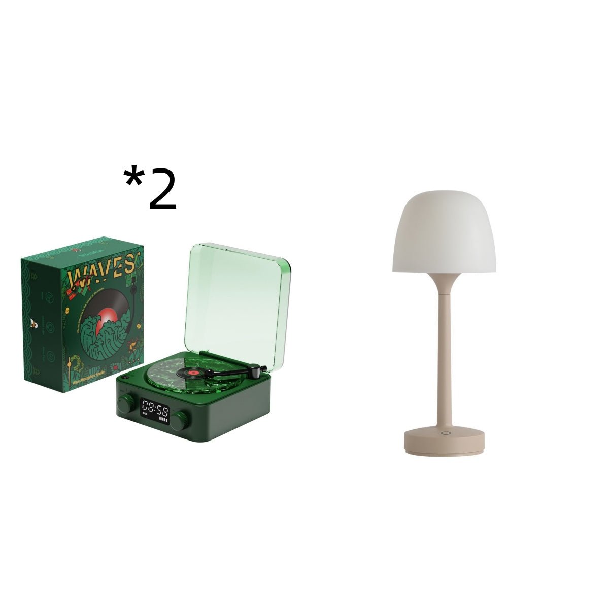 Retro Turntable Bluetooth 5.0 Speaker with RGB Ambient Light and Nature Sounds - GiftWave.co