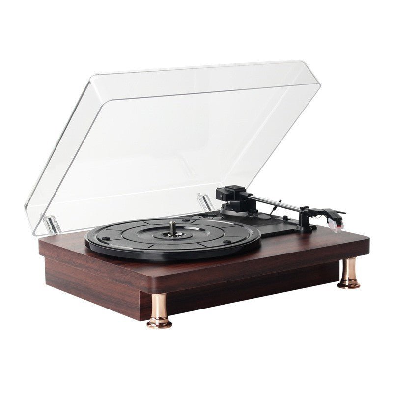 Vinyl Record Player Bluetooth Turntable Built - in Stereo Speakers 3 - Speed Belt Drive Wood - GiftWave.co