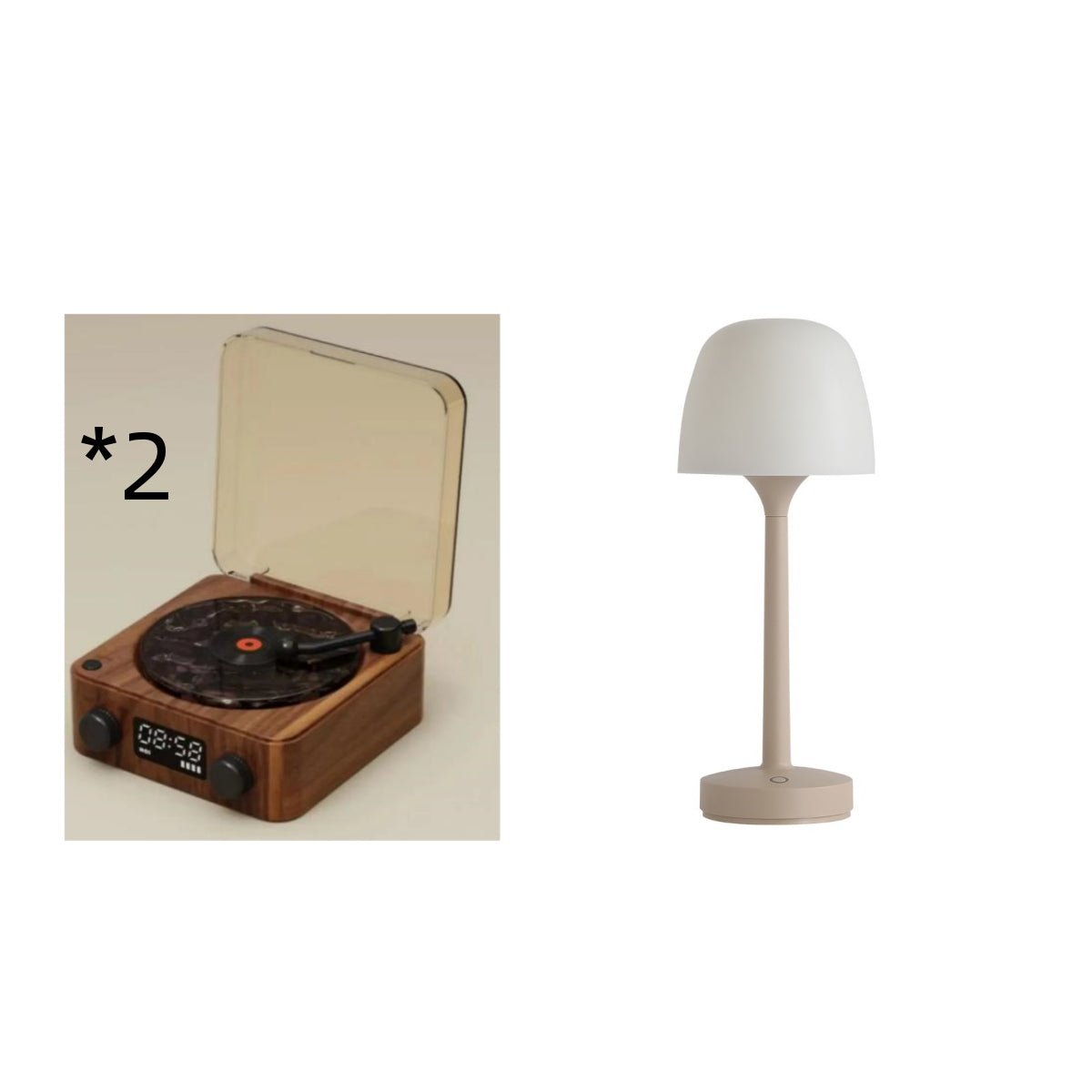 Retro Turntable Bluetooth 5.0 Speaker with RGB Ambient Light and Nature Sounds - GiftWave.co