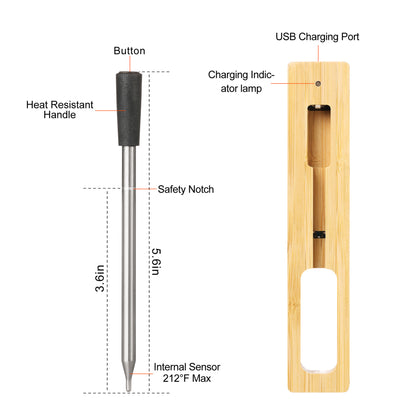 Wireless Bluetooth Meat Thermometer — Smart BBQ Probe for Grill, Smoker ... — View 5