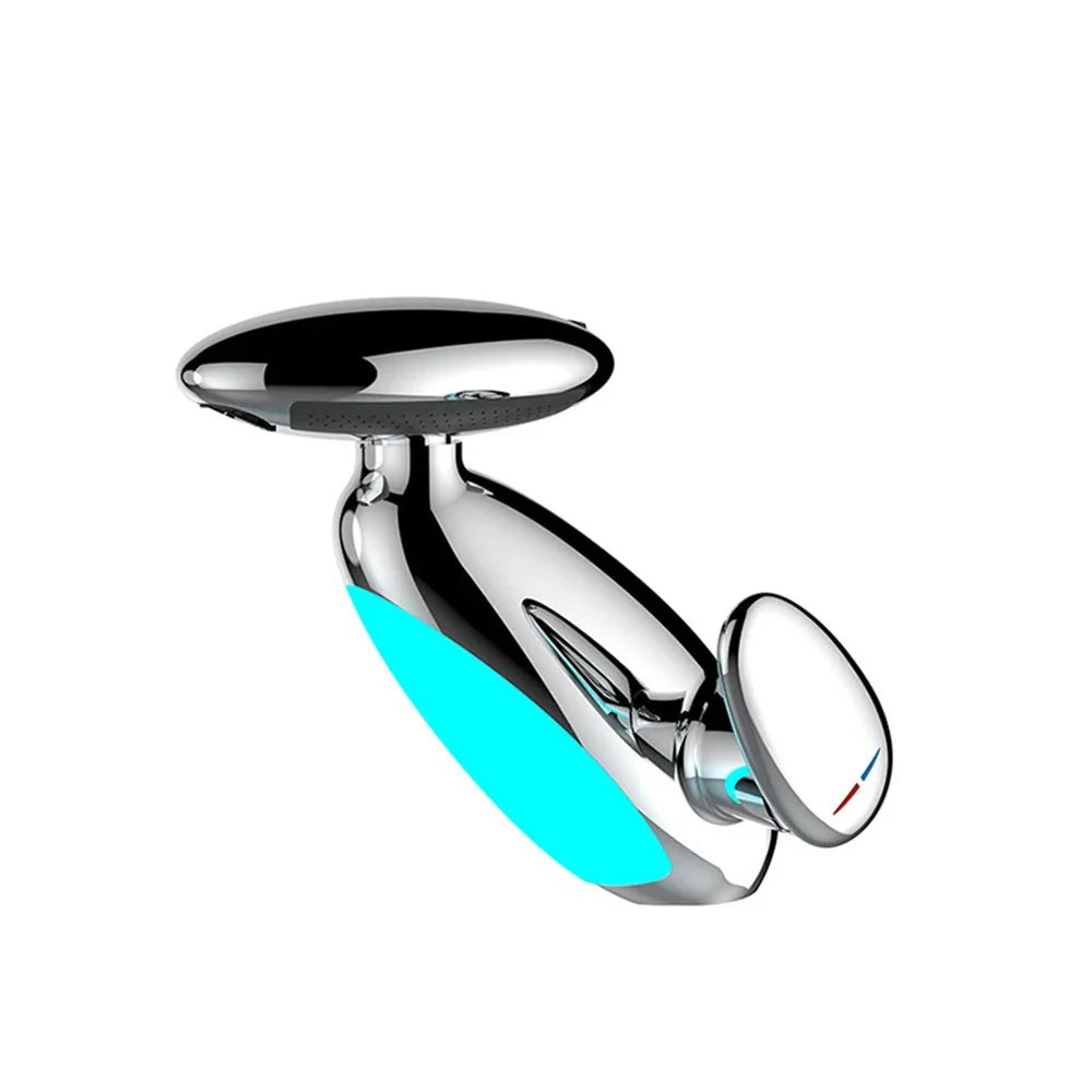 Basin Faucets: Gray Bathroom LED Sink Faucet with Pull - Out Spray - Homebound Essentials