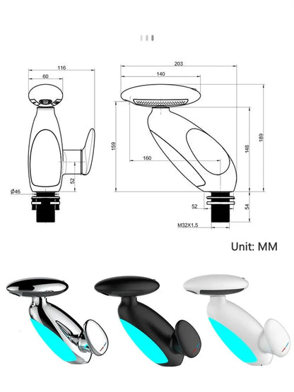Basin Faucets: Gray Bathroom LED Sink Faucet with Pull - Out Spray - Homebound Essentials