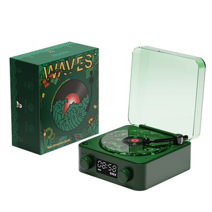 Retro Turntable Bluetooth 5.0 Speaker with RGB Ambient Light and Nature Sounds - GiftWave.co