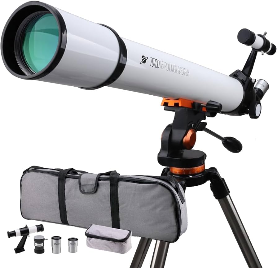 Beginner Refractor Telescope 70mm Aperture 700mm, Astronomy Telescope Adults Kids with Phone Adapter Tripod - GiftWave.co