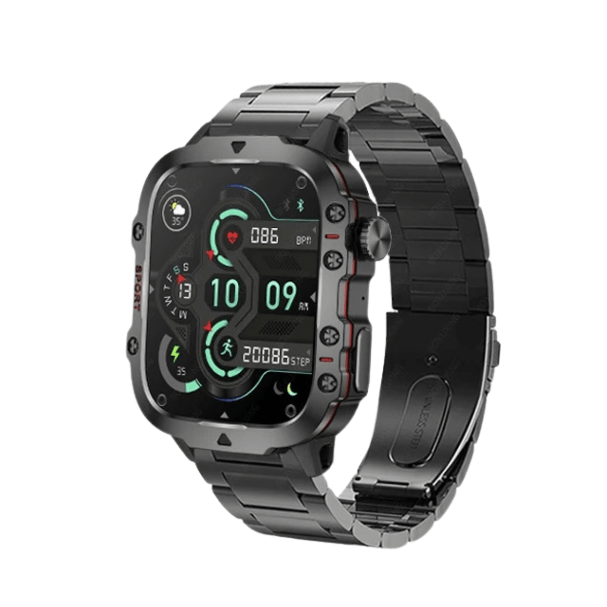 Men's Rugged GPS Smartwatch 1.96" AMOLED Bluetooth Call IP68 MIL - STD - 810H Compass Altimeter 15 Days - GiftWave.co