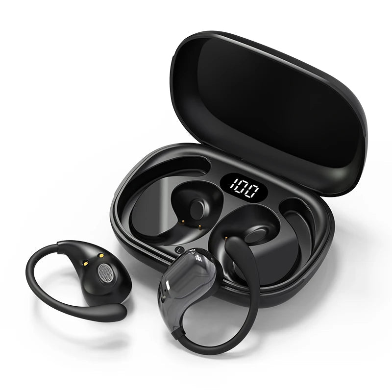 Ear Hook TWS Wireless Earbuds HiFi Stereo Waterproof Headphones LED Display — View 7