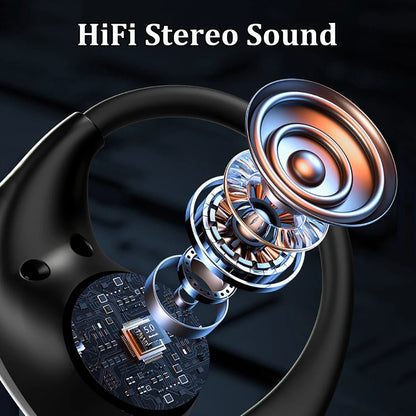 Ear Hook TWS Wireless Earbuds HiFi Stereo Waterproof Headphones LED Display — View 6