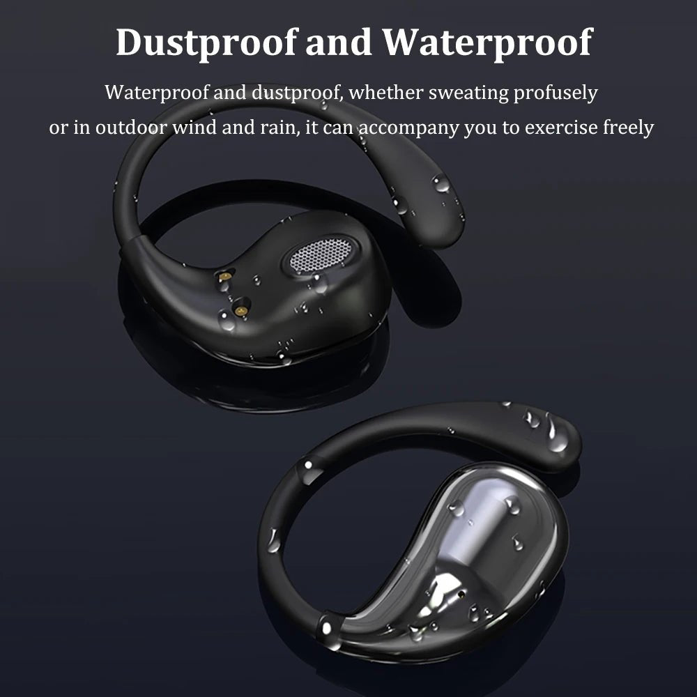Ear Hook TWS Wireless Earbuds HiFi Stereo Waterproof Headphones LED Display — View 3
