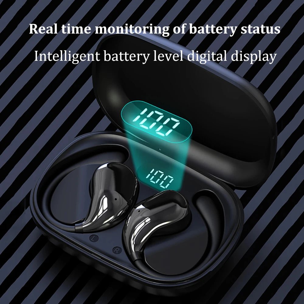 Ear Hook TWS Wireless Earbuds HiFi Stereo Waterproof Headphones LED Display — View 2