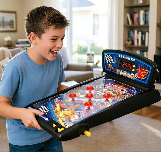 Castle Desktop Pinball Machine | LED Lights, Sounds & Digital Scoreboard Tabletop Arcade - GiftWave.co