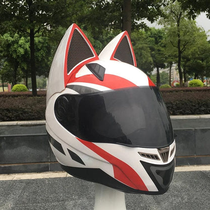 Cat Ear Motorcycle Helmet | Detachable Casco Moto Helmet | Full Face Fashion Helmet - Homebound Essentials