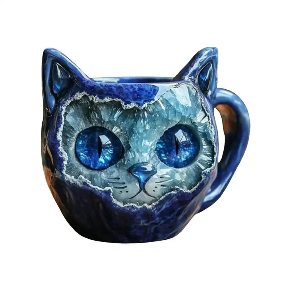 Cat Mineral Crystal Coffee Handmade Mugs - Homebound Essentials
