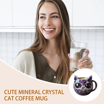 Cat Mineral Crystal Coffee Handmade Mugs - Homebound Essentials