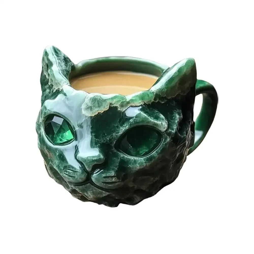 Cat Mineral Crystal Coffee Handmade Mugs - Homebound Essentials