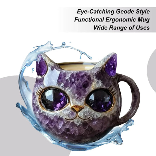 Cat Mineral Crystal Coffee Handmade Mugs - Homebound Essentials