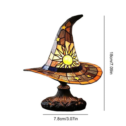 Creative Stained Glass Witch USB Hat Lamp - Homebound Essentials