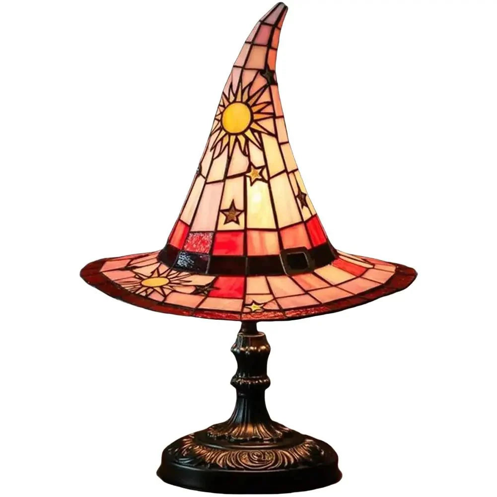Creative Stained Glass Witch USB Hat Lamp - Homebound Essentials