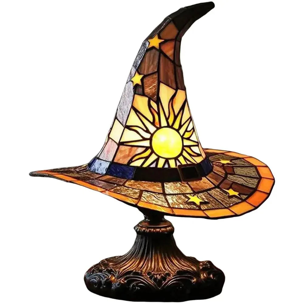 Creative Stained Glass Witch USB Hat Lamp - Homebound Essentials