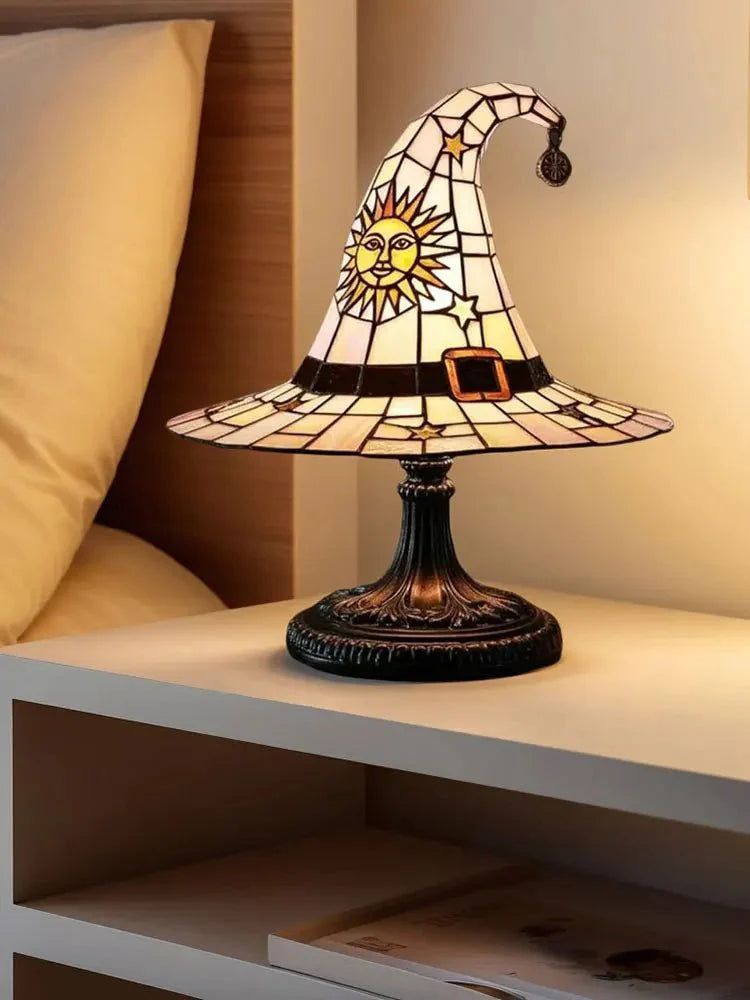 Creative Stained Glass Witch USB Hat Lamp - Homebound Essentials