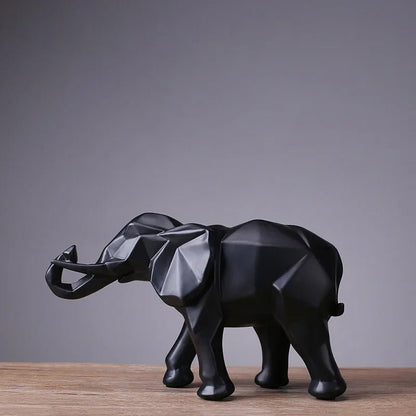 Elephant Statue Geometric Sculpture Abstract Animal Home Office Desk Dec... — Gift Idea