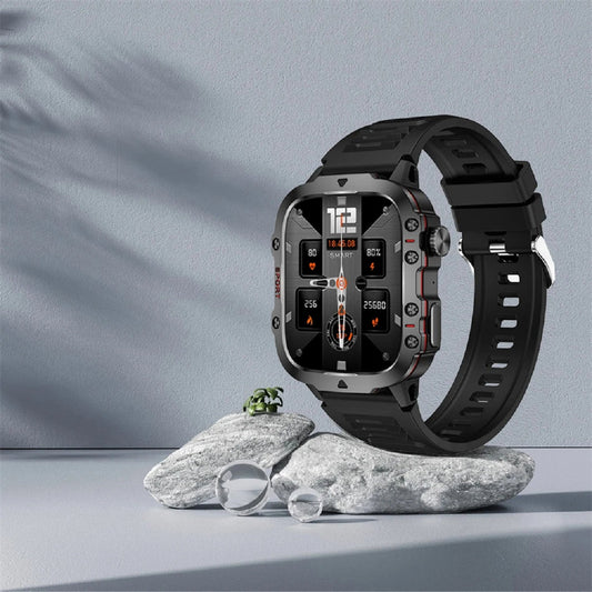 Men's Rugged GPS Smartwatch 1.96" AMOLED Bluetooth Call IP68 MIL - STD - 810H Compass Altimeter 15 Days - GiftWave.co
