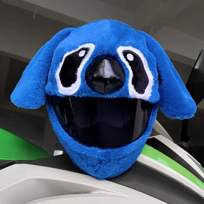 Fluffy Cartoon Motorcycle Helmet Cover Plush Set - Personalized Helmets Accessories - GiftWave.co