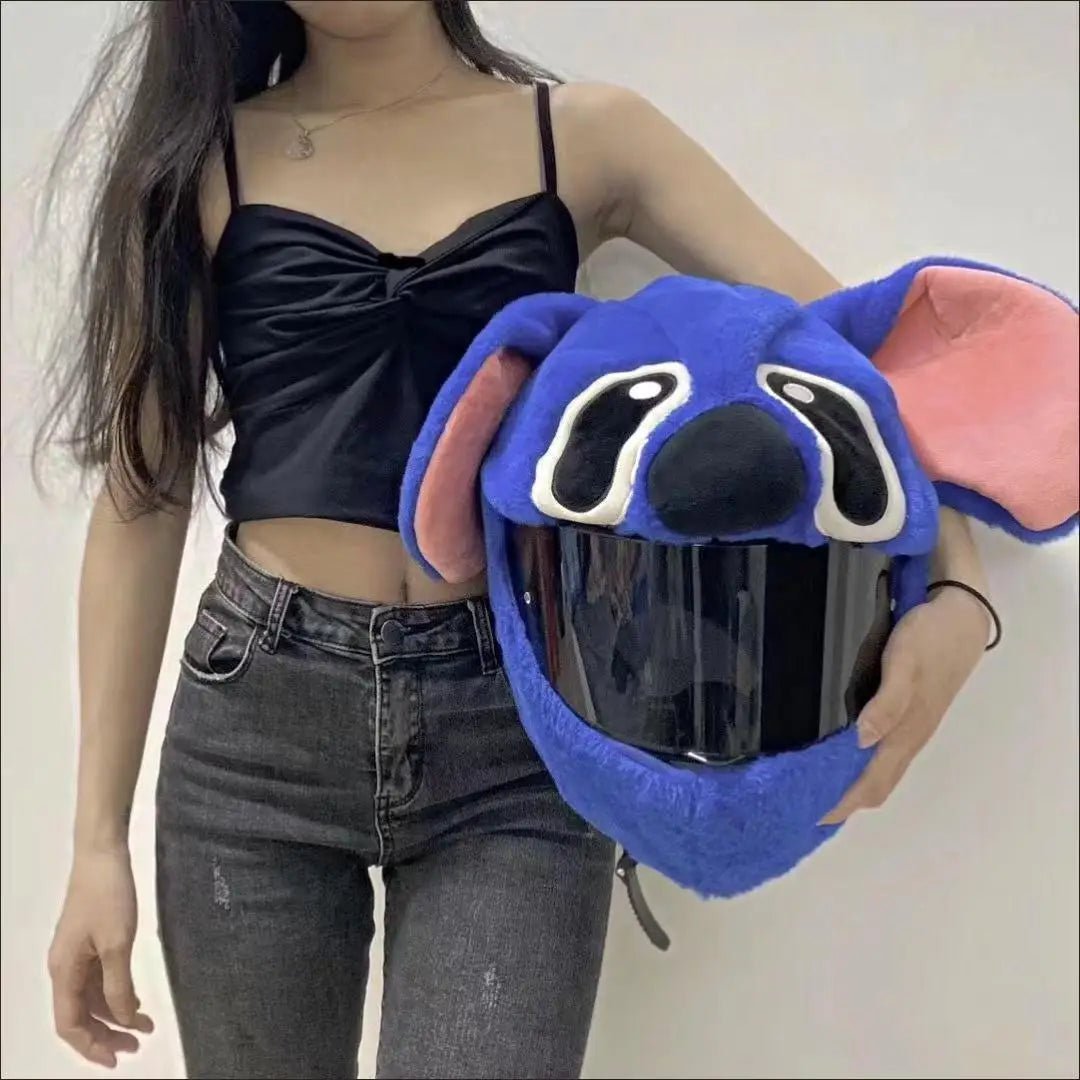 Fluffy Cartoon Motorcycle Helmet Cover Plush Set - Personalized Helmets Accessories - GiftWave.co
