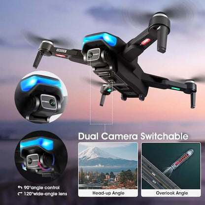 Foldable Mini Drone with 4K Camera, RC Quadcopter with GPS Auto Return Brushless Motor Follow Me - GiftWave.co