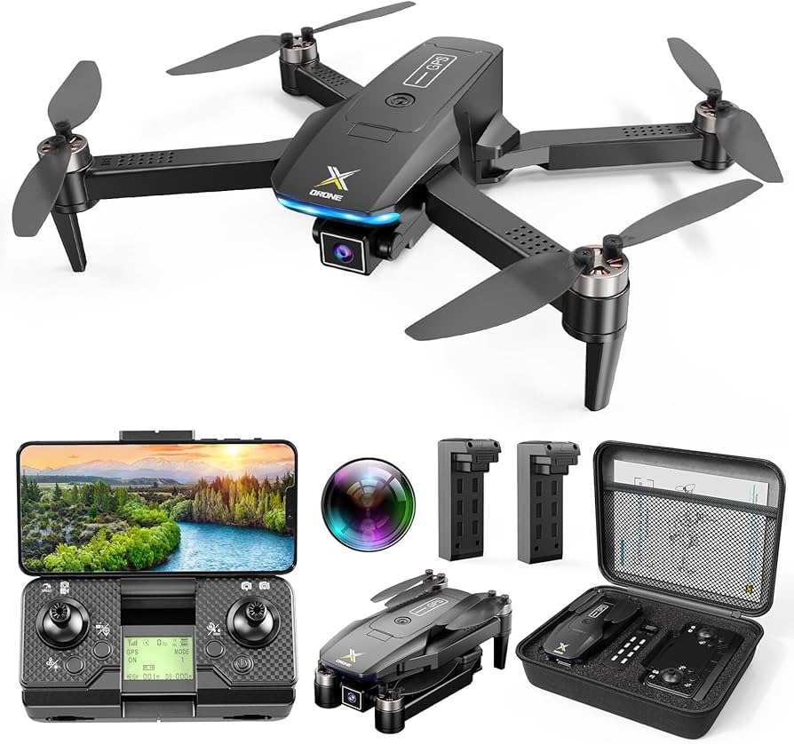 Foldable Mini Drone with 4K Camera, RC Quadcopter with GPS Auto Return Brushless Motor Follow Me - GiftWave.co