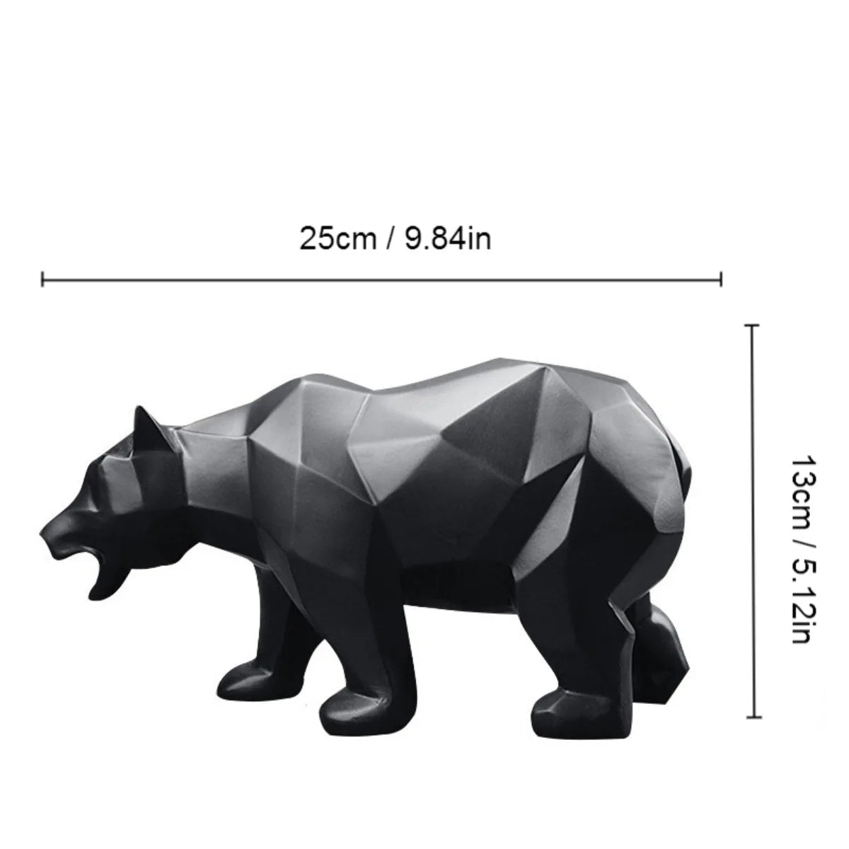 Geometric Bear Statue Resin Nordic Animal Sculpture Modern Home Office D... — View 6