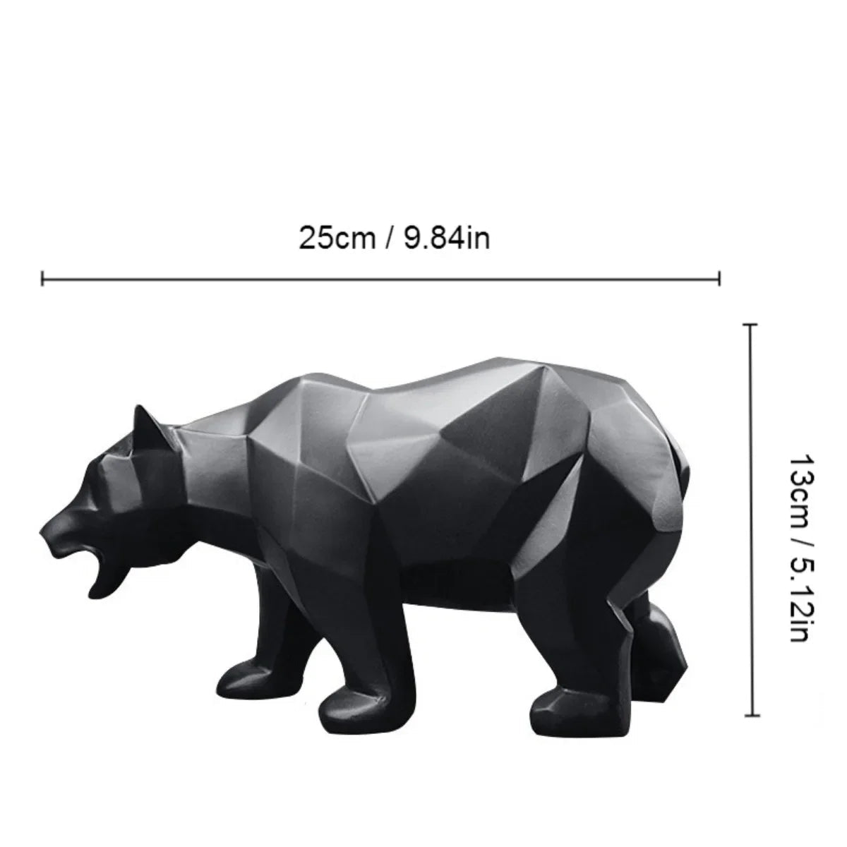 Geometric Bear Statue Resin Nordic Animal Sculpture Modern Home Office D... — View 5