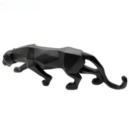 Geometric Panther Statue Resin Leopard Sculpture Abstract Animal Home Of... — View 3