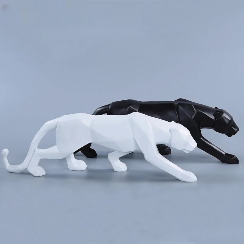 Geometric Panther Statue Resin Leopard Sculpture Abstract Animal Home Of... — View 6