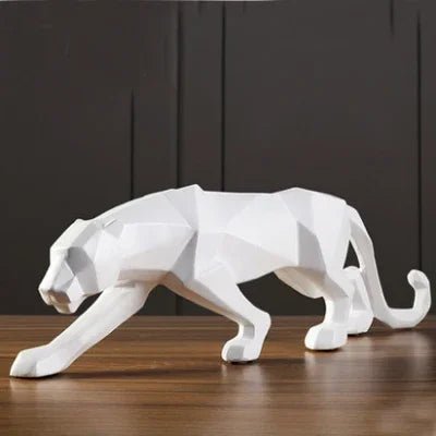Geometric Panther Statue Resin Leopard Sculpture Abstract Animal Home Of... — View 7