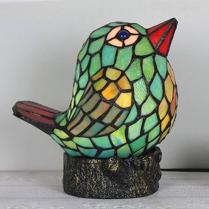 Handcrafted Colored Resin Bird Table Decor Lamp Stained Glass Effect Artistic Accent Light Home Gift - GiftWave.co