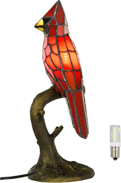 Handcrafted Colored Resin Bird Table Decor Lamp Stained Glass Effect Artistic Accent Light Home Gift - GiftWave.co