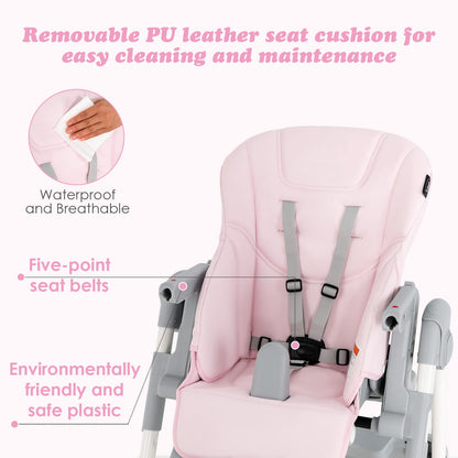 INFANS Foldable High Chair for Babies & Toddlers with Multiple Adjustabl... — View 17