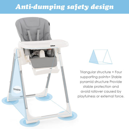 INFANS Foldable High Chair for Babies & Toddlers with Multiple Adjustabl... — View 25