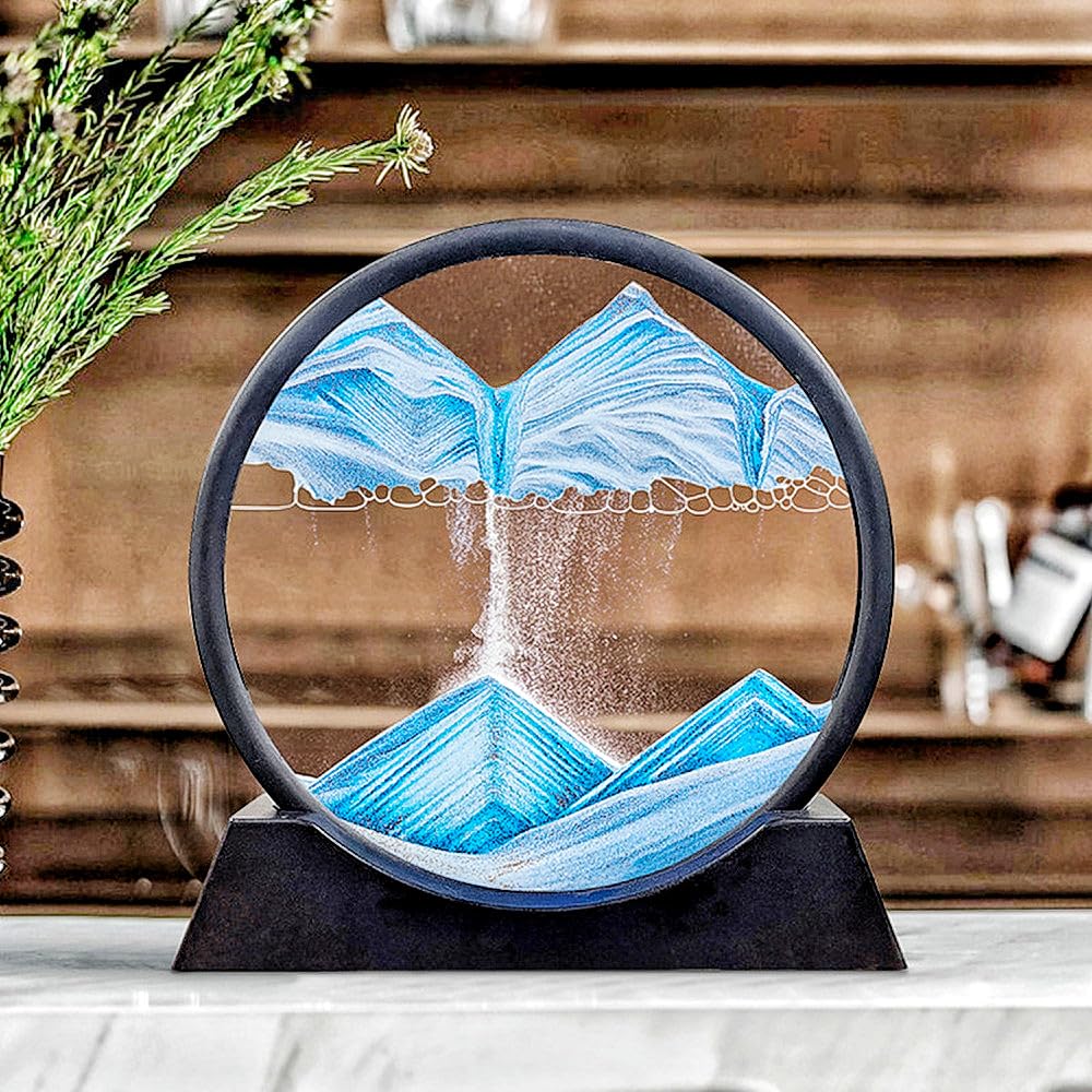Kinetic Moving Sand Art Picture | Liquid Motion Glass Frame Desktop Decor - GiftWave.co